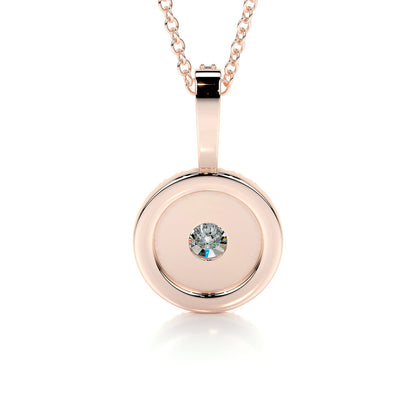 0.50 CT Round Double Halo CVD F/VS Diamond Necklace