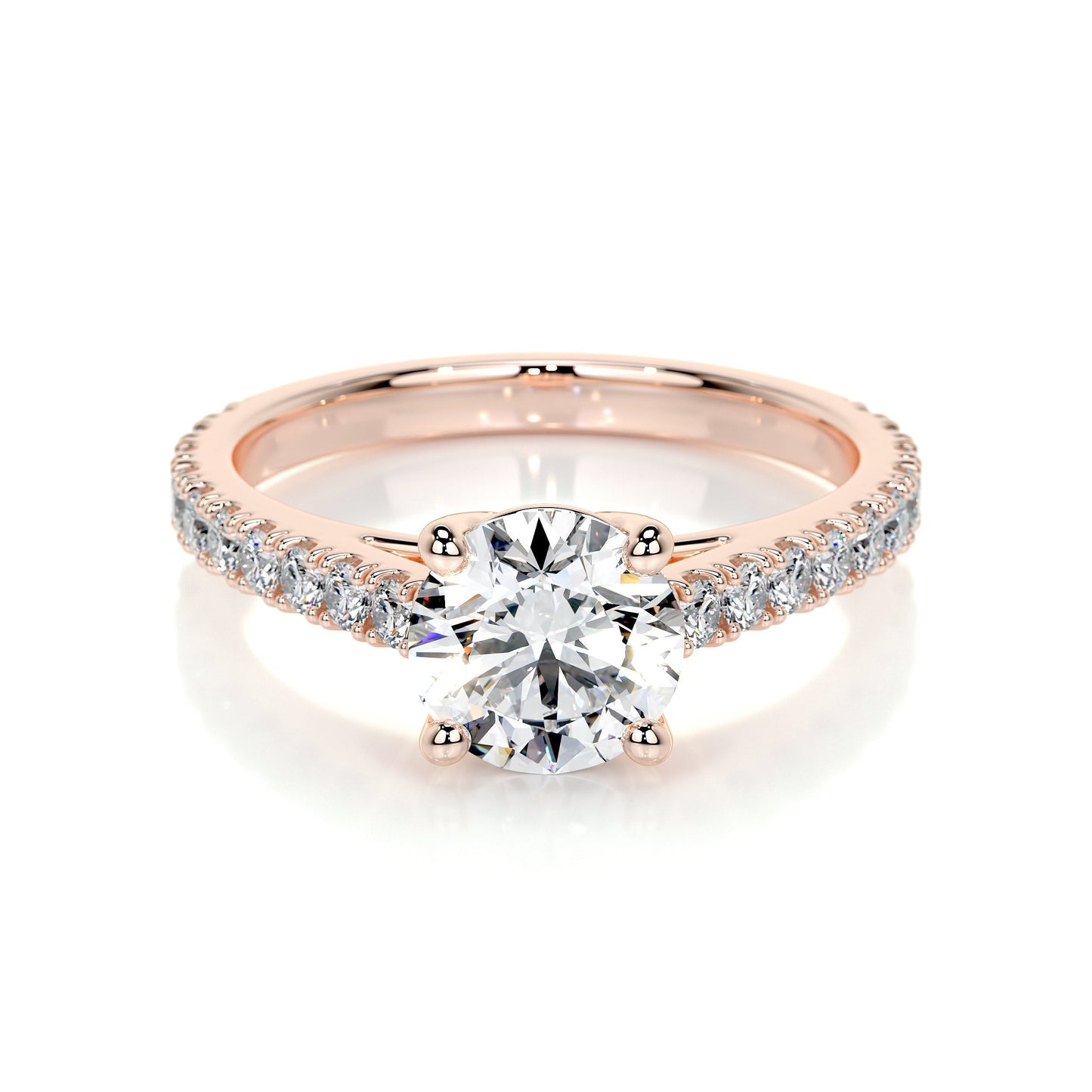 0.80 CT Round Solitaire CVD E/VS2 Diamond Engagement Ring