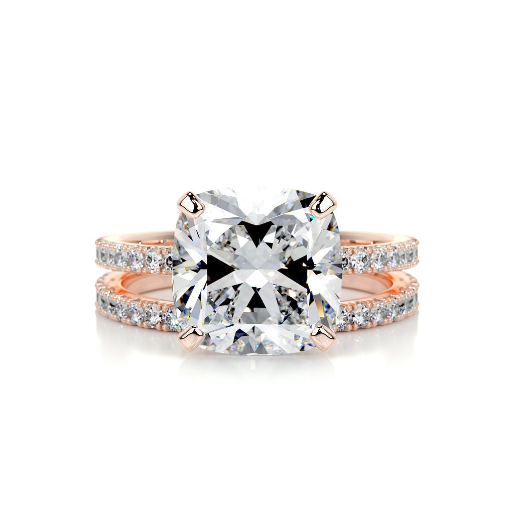 3.0 CT Cushion Solitaire CVD F/VS Diamond Bridal Ring Set