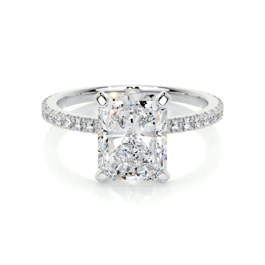 3.0 CT Radiant Solitaire CVD G/SI1 Diamond Engagement Ring