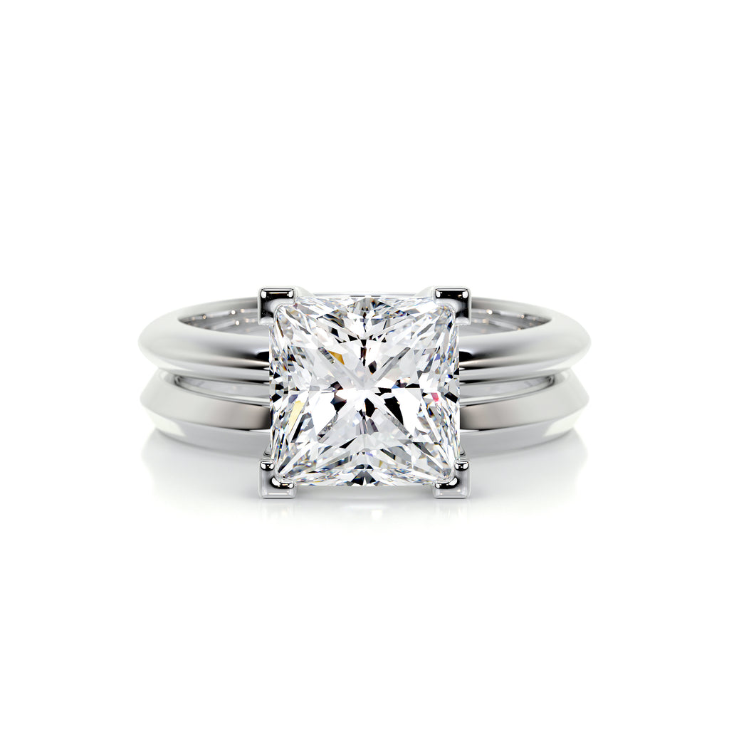 2.0 CT Princess Solitaire CVD F/VS Diamond Bridal Set