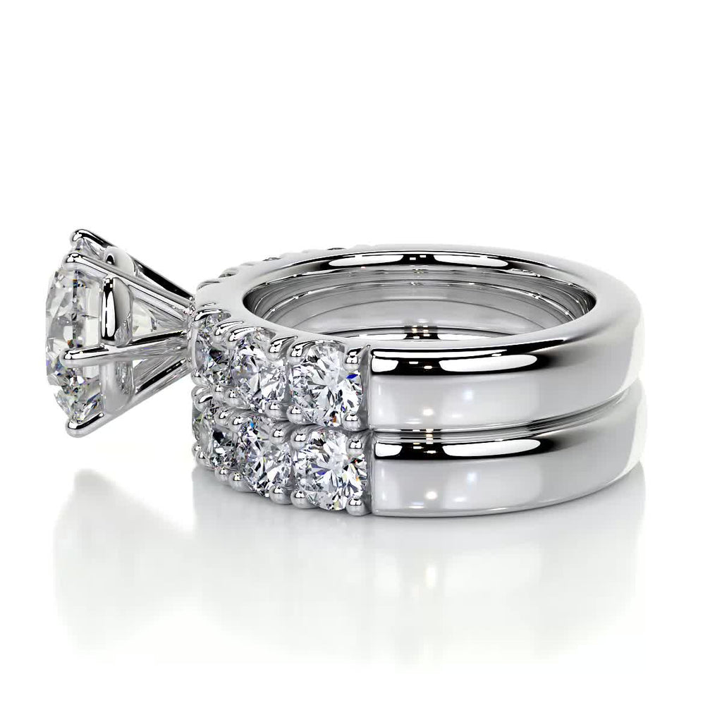 3.0 CT Round Solitaire CVD F/VS Diamond Bridal Set