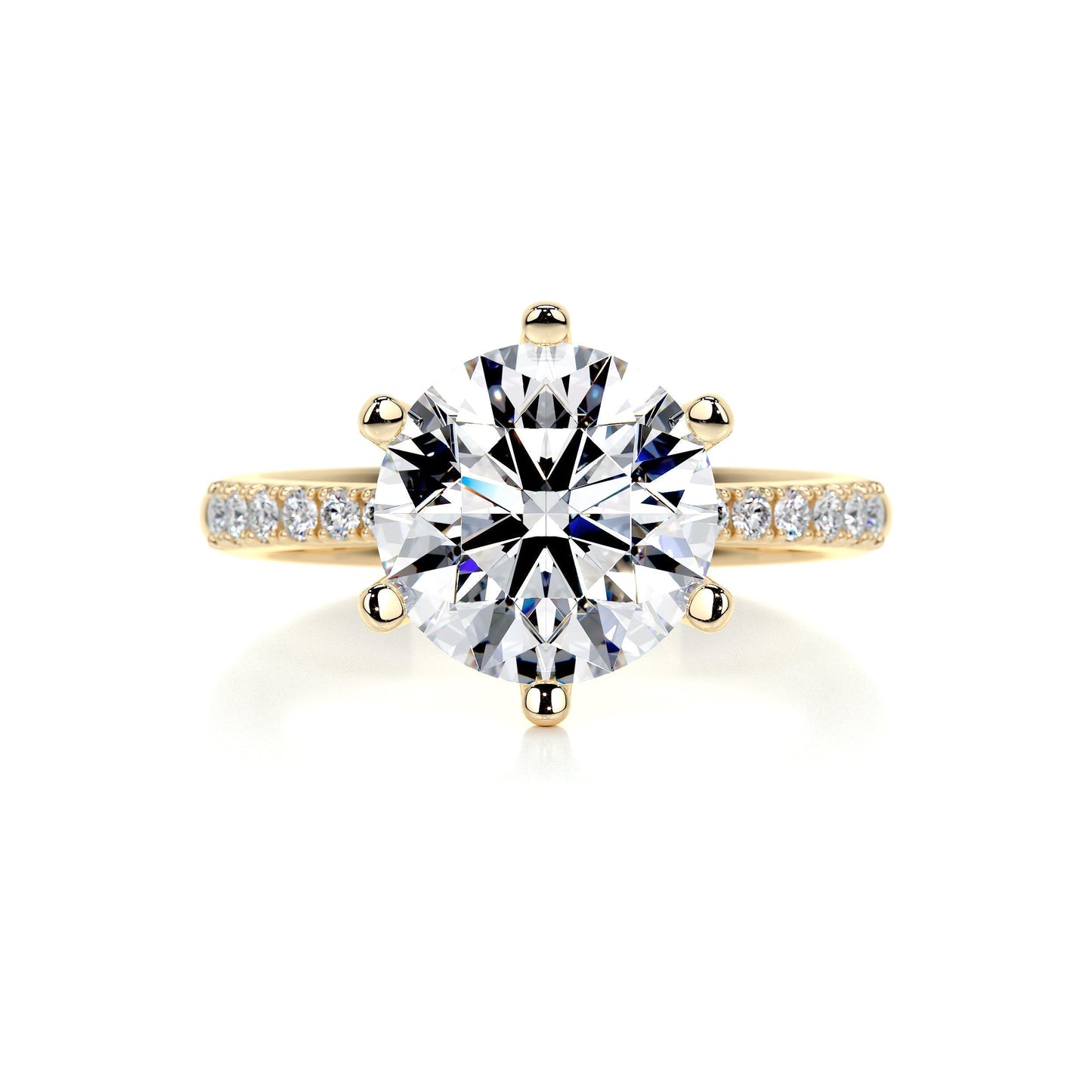 3 ct Round G- VS2 Diamond Halo Moissanite Engagement Ring