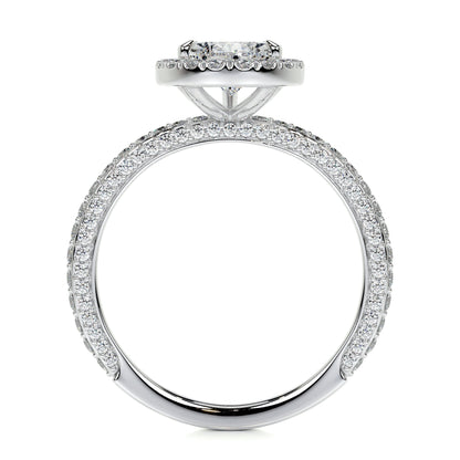 2.0 CT Pear Halo CVD F/VS2 Diamond Engagement Ring