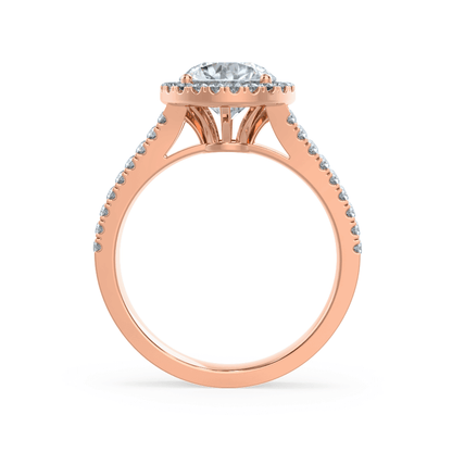 0.50 CT Round Halo CVD F/VS1 Diamond Engagement Ring