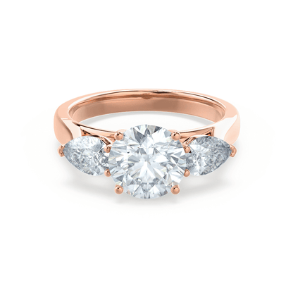 1.0 CT Round 3 Stones CVD E/VVS2 Diamond Engagement Ring