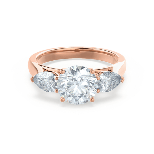 1.0 CT Round 3 Stones CVD E/VVS2 Diamond Engagement Ring