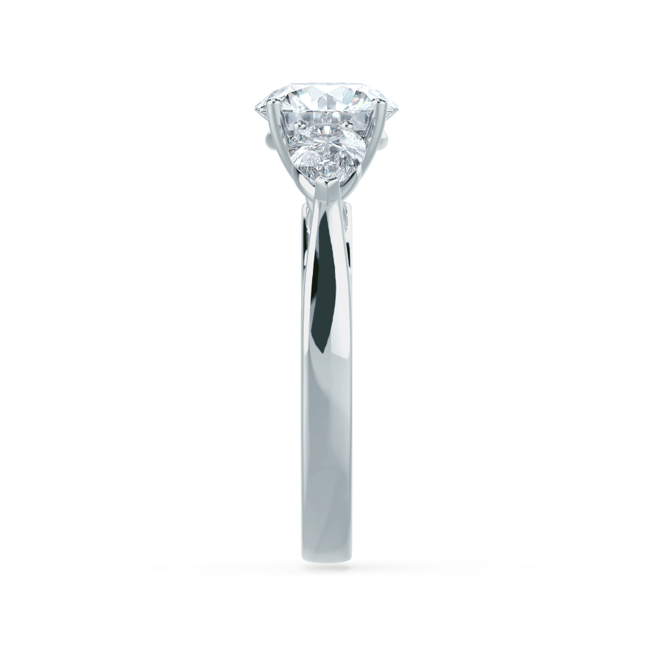 1.0 CT Round Three Stones CVD F/VVS2 Diamond Engagement Ring