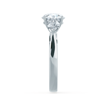 1.0 CT Round Three Stones CVD F/VVS2 Diamond Engagement Ring