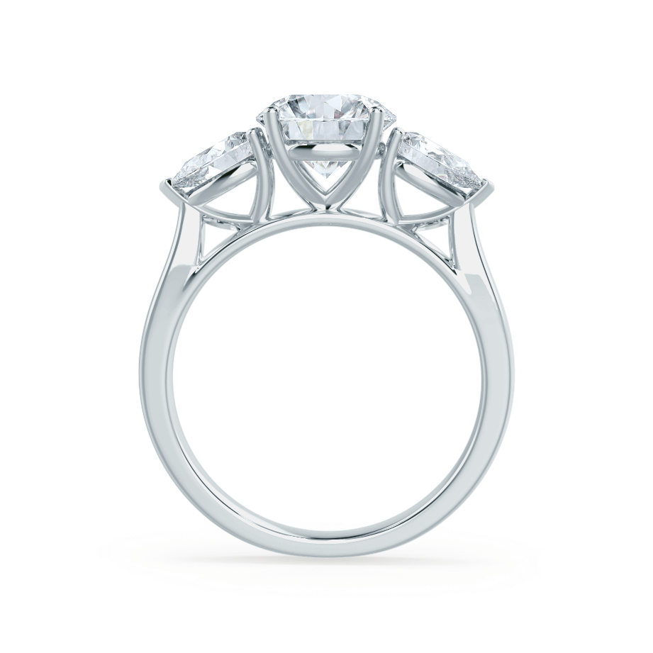 1.0 CT Round Three Stones CVD F/VVS2 Diamond Engagement Ring
