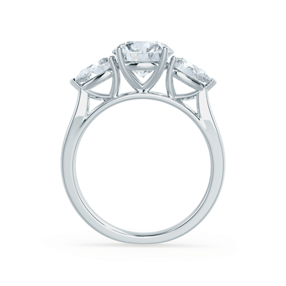 1.0 CT Round Three Stones CVD F/VVS2 Diamond Engagement Ring