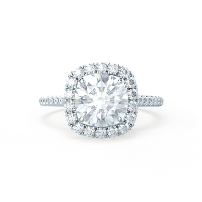 1.20 CT Cushion Halo CVD E/VVS2 Diamond Engagement Ring