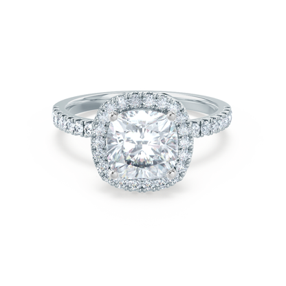 1.30 CT Cushion Halo CVD G/VVS2 Diamond Engagement Ring