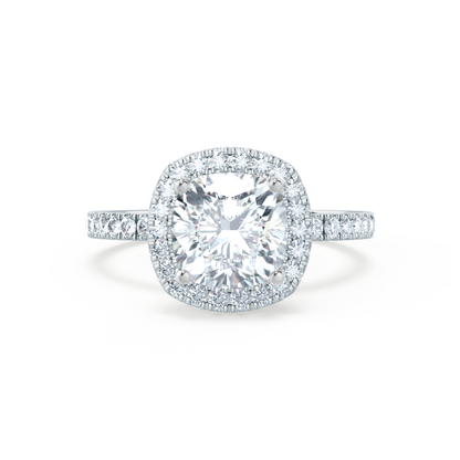 1.30 CT Cushion Halo CVD G/VVS2 Diamond Engagement Ring
