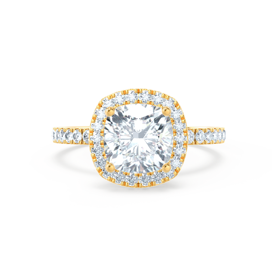 1.30 CT Cushion Halo CVD E/VS2 Diamond Engagement Ring