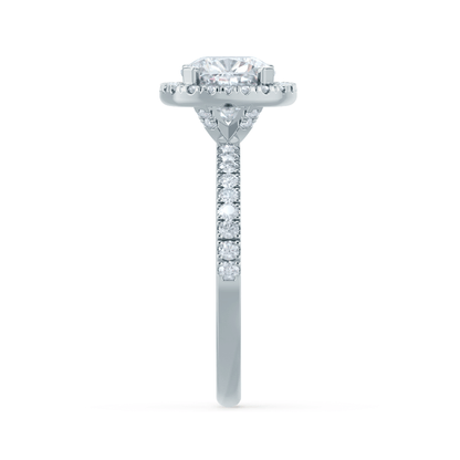 1.30 CT Cushion Halo CVD G/VVS2 Diamond Engagement Ring