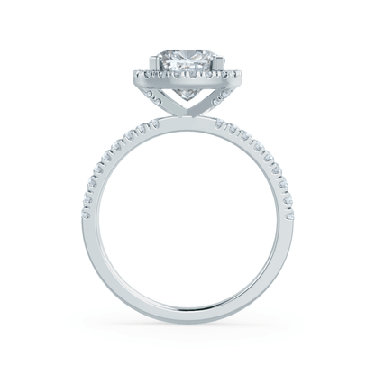1.30 CT Cushion Halo CVD G/VVS2 Diamond Engagement Ring