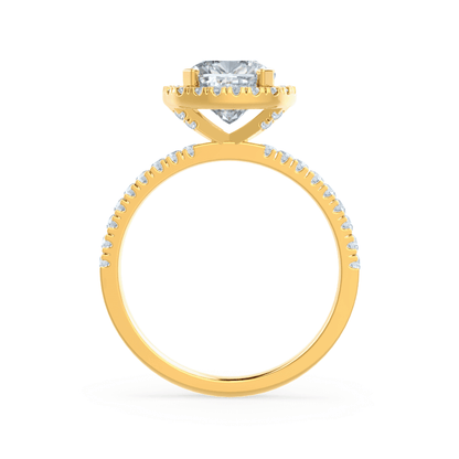 1.30 CT Cushion Halo CVD E/VS2 Diamond Engagement Ring