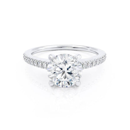 1.20 CT Round Pave Setting CVD G/VS2 Diamond Engagement Ring