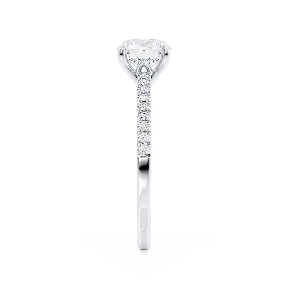 1.20 CT Round Pave Setting CVD G/VS2 Diamond Engagement Ring