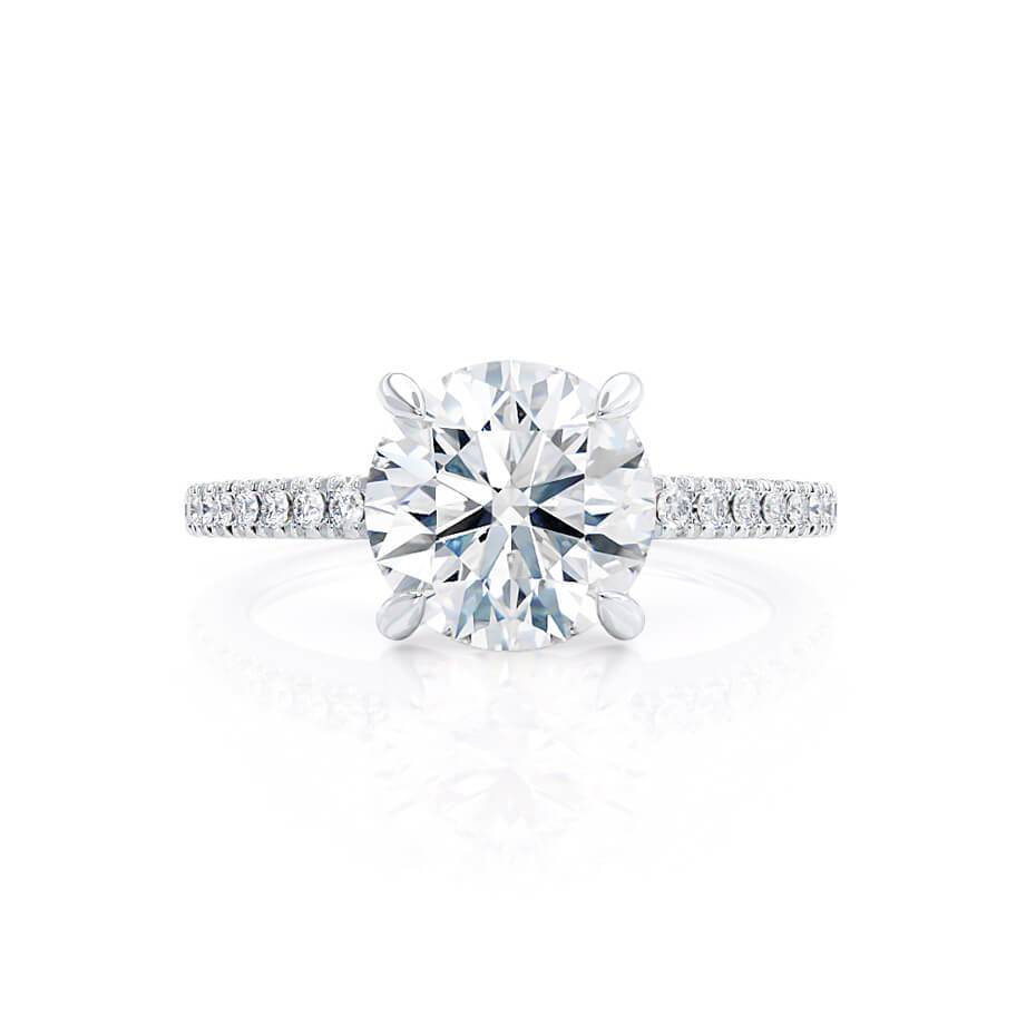 1.20 CT Round Pave Setting CVD G/VS2 Diamond Engagement Ring
