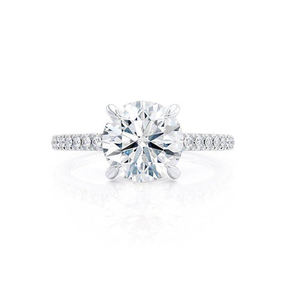 1.20 CT Round Pave Setting CVD G/VS2 Diamond Engagement Ring