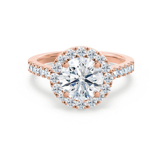 1.0 CT Round Halo CVD G/VS2 Diamond Engagement Ring