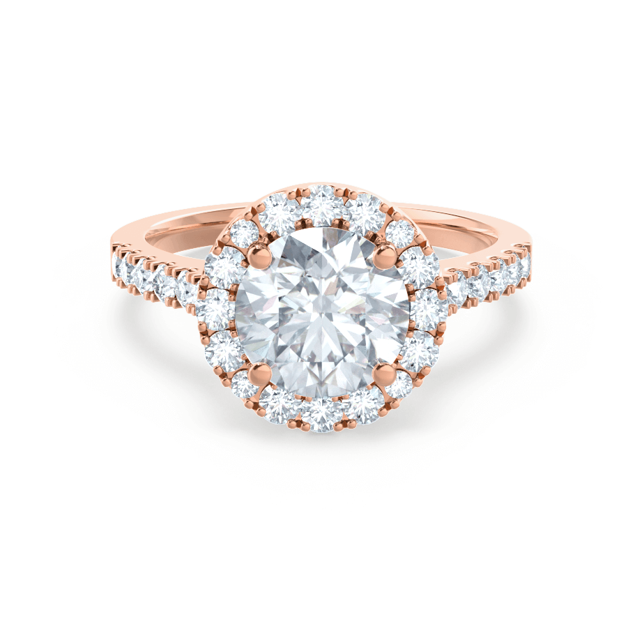 1.0 CT Round Halo CVD G/VS2 Diamond Engagement Ring
