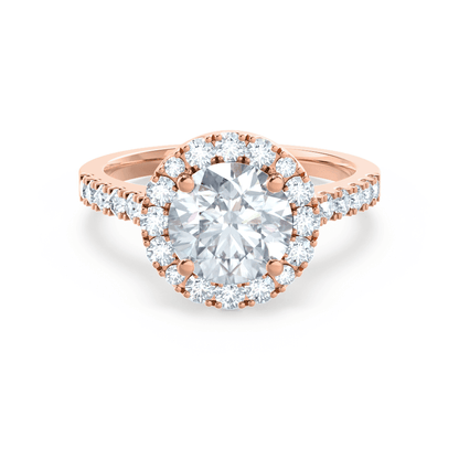 1.0 CT Round Halo CVD G/VS2 Diamond Engagement Ring