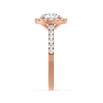 1.0 CT Round Halo CVD G/VS2 Diamond Engagement Ring