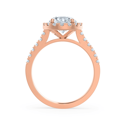 1.0 CT Round Halo CVD G/VS2 Diamond Engagement Ring