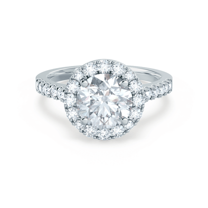 1.0 CT Round Halo CVD F/VS1 Diamond Engagement Ring