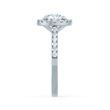1.0 CT Round Halo CVD F/VS1 Diamond Engagement Ring