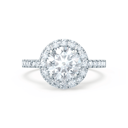 1.0 CT Round Halo CVD F/VS1 Diamond Engagement Ring