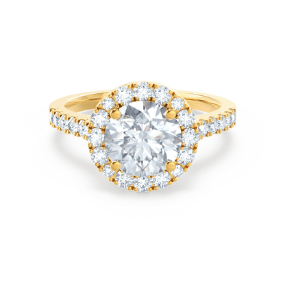 1.0 CT Round Halo CVD G/VS2 Diamond Engagement Ring