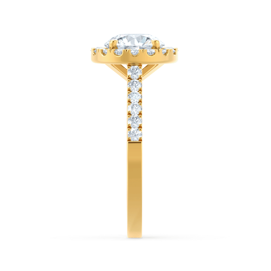 1.0 CT Round Halo CVD G/VS2 Diamond Engagement Ring