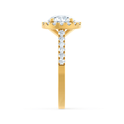 1.0 CT Round Halo CVD G/VS2 Diamond Engagement Ring
