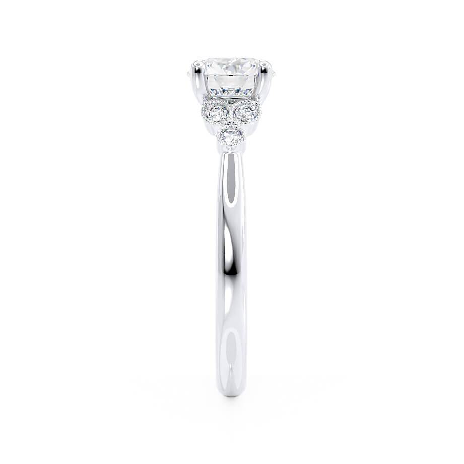 1.0 CT Round Cluster CVD G/VVS1 Diamond Engagement Ring