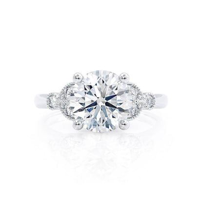 1.0 CT Round Cluster CVD G/VVS1 Diamond Engagement Ring