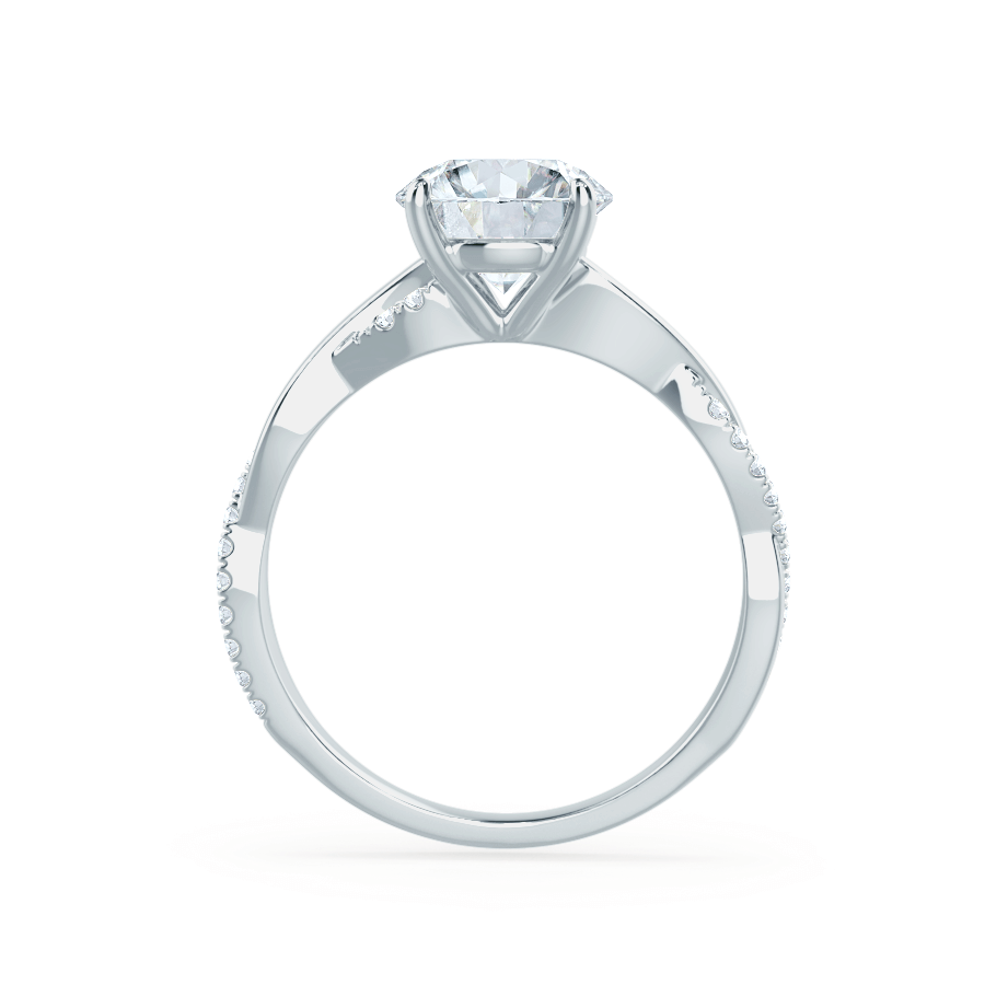 0.75 CT Round Twisted Pave Setting CVD F/VS2 Diamond Engagement Ring