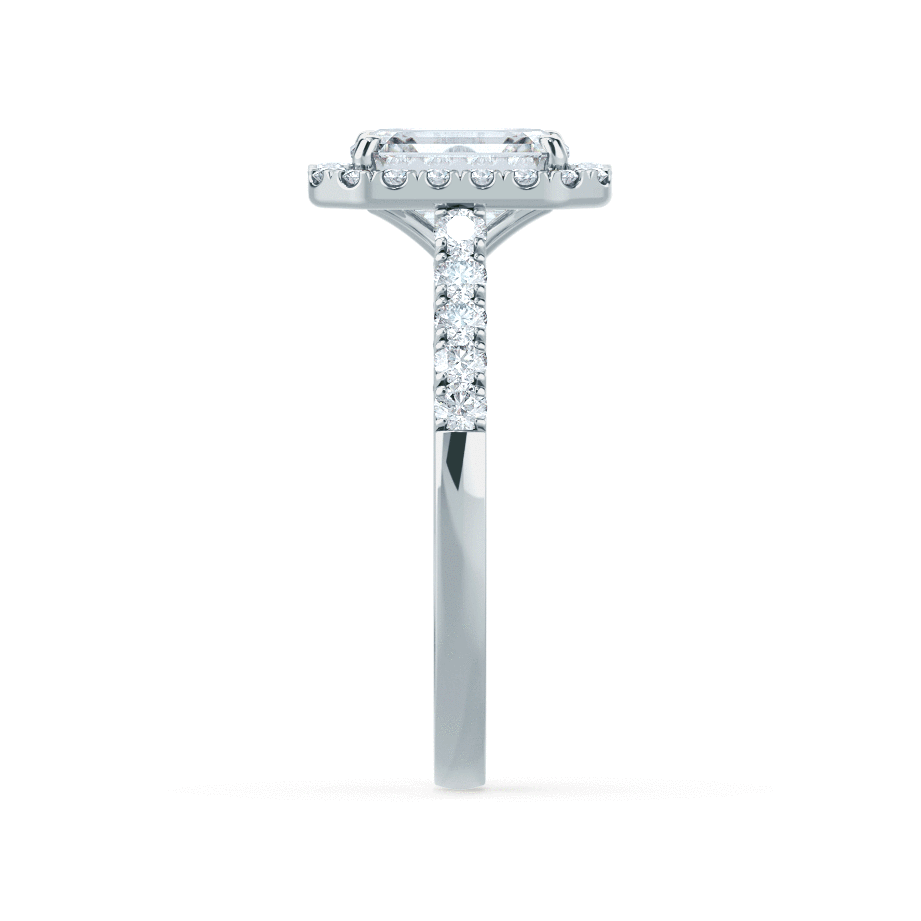 1.01 CT Emerald Halo CVD G/VS2 Diamond Engagement Ring