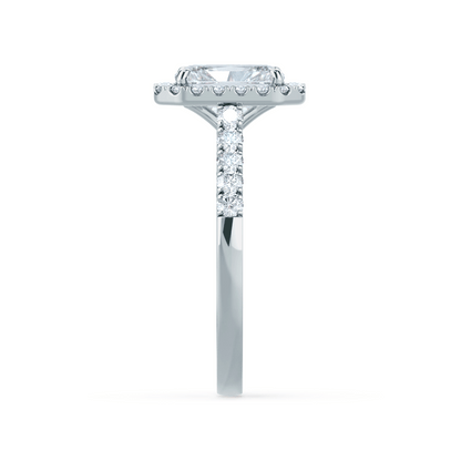 2.50 CT Radiant Halo CVD G/VVS1 Diamond Engagement Ring