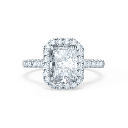 2.50 CT Radiant Halo CVD G/VVS1 Diamond Engagement Ring