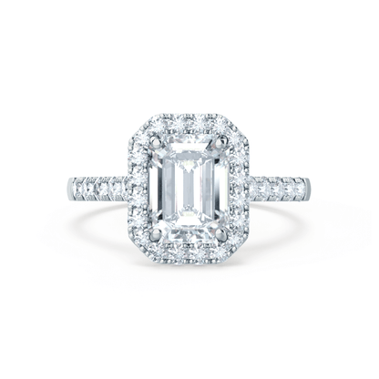 1.01 CT Emerald Halo CVD G/VS2 Diamond Engagement Ring