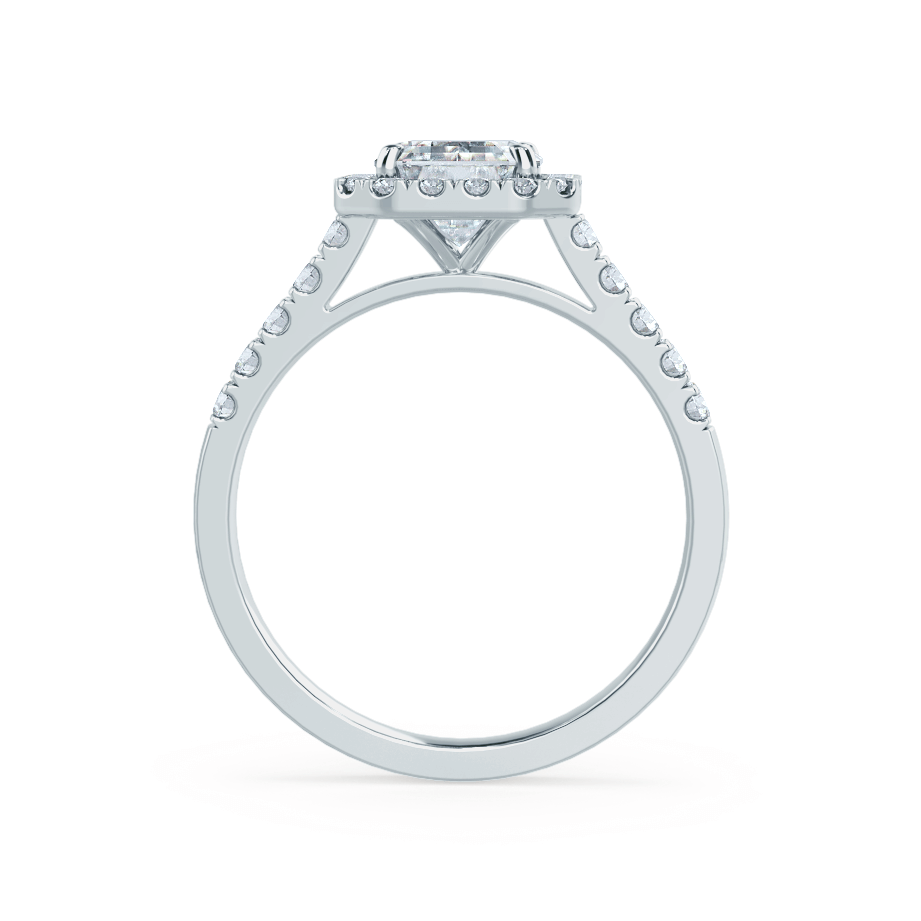 1.01 CT Emerald Halo CVD G/VVS2 Diamond Engagement Ring