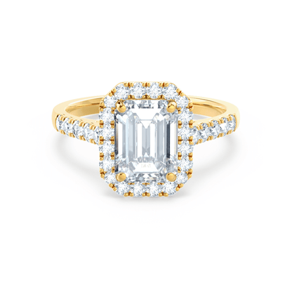 1.01 CT Emerald Halo CVD E/VVS2 Diamond Engagement Ring