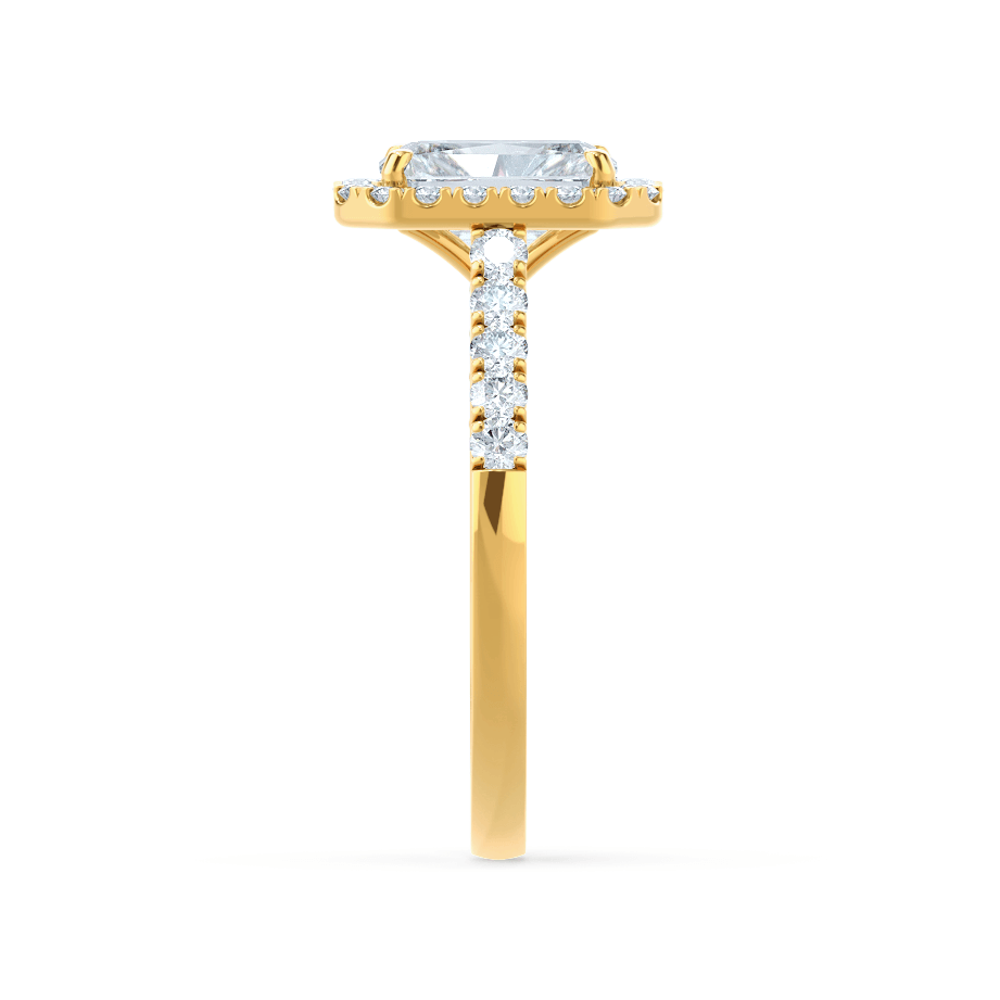 1.50 CT Radiant Halo CVD E/VS1 Diamond Engagement Ring