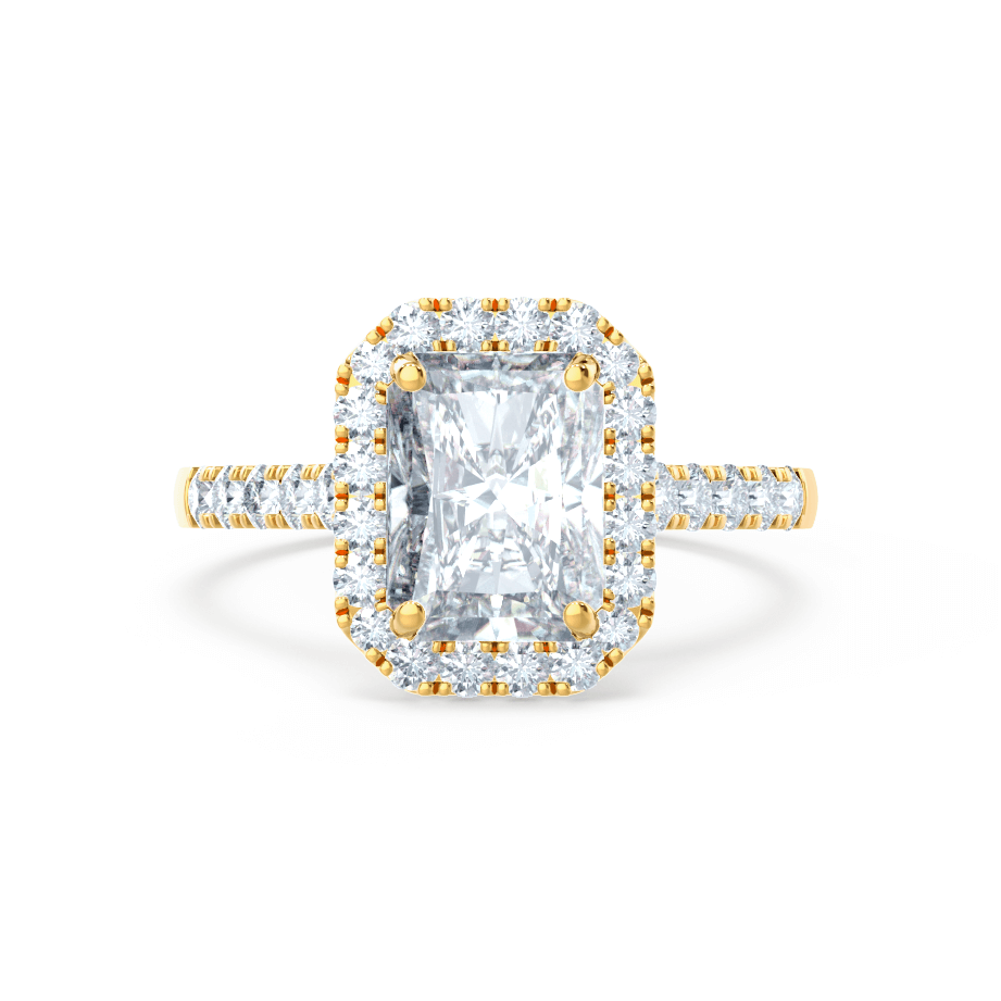 1.50 CT Radiant Halo CVD E/VS1 Diamond Engagement Ring