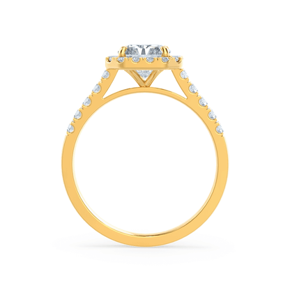 1.50 CT Radiant Halo CVD E/VS1 Diamond Engagement Ring