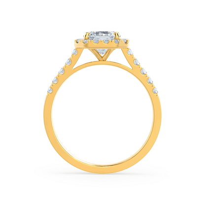 1.01 CT Emerald Halo CVD E/VVS2 Diamond Engagement Ring